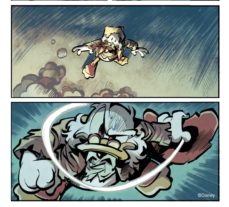 Su Topolino 3499 inizia una storia inedita disegnata e sceneggiata da Fabio Celoni per celebrare il 75° anniversario di Zio Paperone