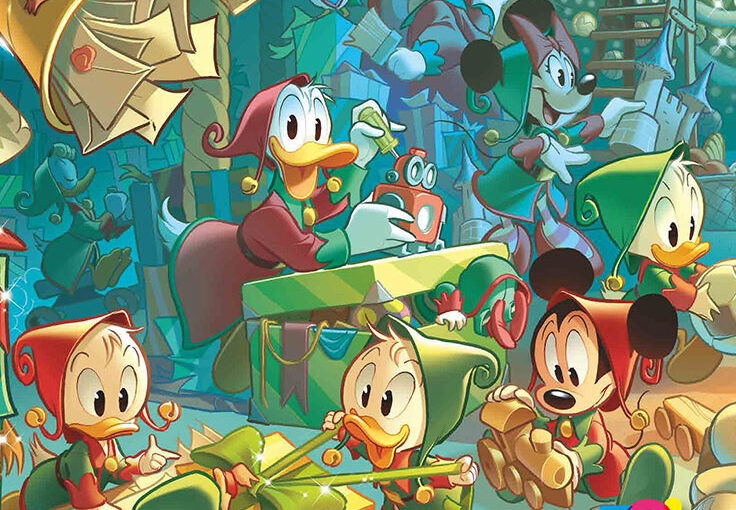 TOPOLINO – Con i numeri 3604 e 3605 un prezioso bis di cover componibili, inoltre il nuovo TopoLibro da collezione “Il Natale insieme a Topolino”